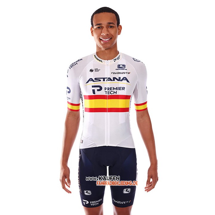 2021 Astana Kurzarmtrikot und Kurze Tragerhose Campione Spanien